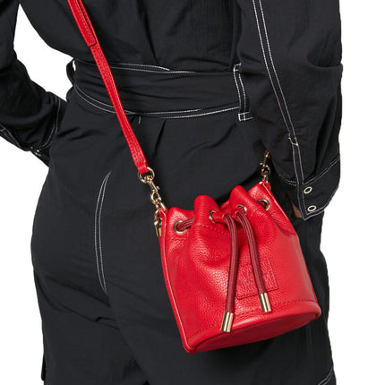 Marc Jacobs Women's The Mini Leather Bucket Bag Red - Ready to Ship