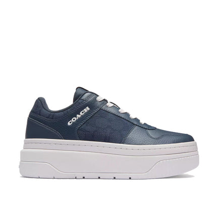 Coach Women's Platform Sneaker In Signature Jacquard Dark Denim