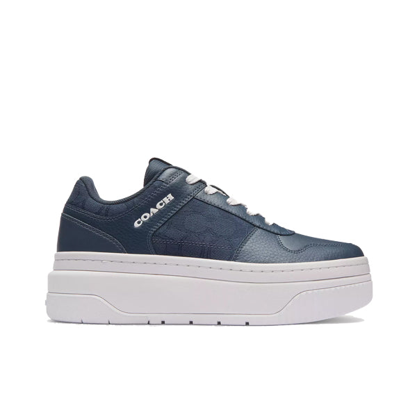 Coach Women's Platform Sneaker In Signature Jacquard Dark Denim