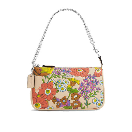 Coach Women's Nolita 19 With Floral Print Silver/Ivory Multi - Ready to Ship