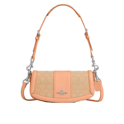 Coach Women's Andrea Small Shoulder Bag In Signature Jacquard Silver/Faded Blush