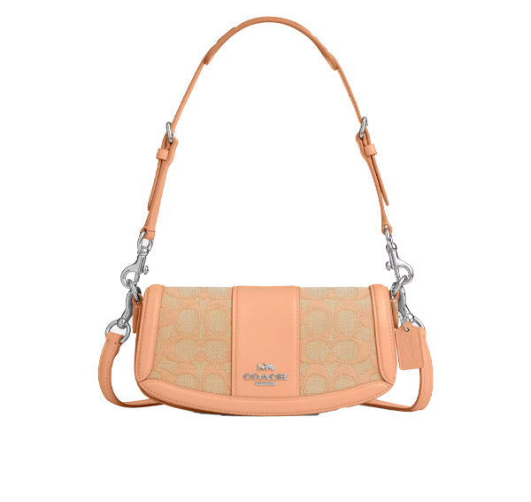 Coach Women's Andrea Small Shoulder Bag In Signature Jacquard Silver/Faded Blush