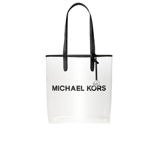 Michael Kors Women's The Michael Large Clear Vinyl Tote Bag Black