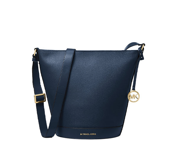 Michael Kors Women's Townsend Medium Pebbled Leather Messenger Bag Navy