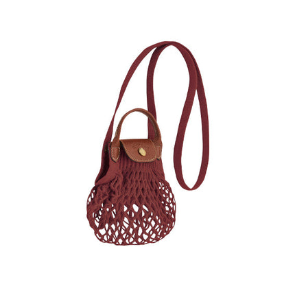 Longchamp Women's Le Plıage Filet Xs Mesh Bag Mahogany