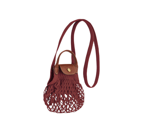 Longchamp Women's Le Plıage Filet Xs Mesh Bag Mahogany