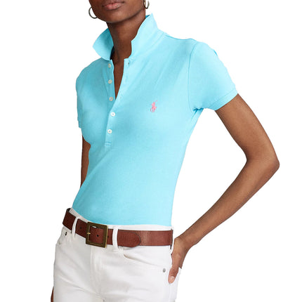 Polo Ralph Lauren Women's Slim Fit Stretch Polo Shirt Turquoise Nova