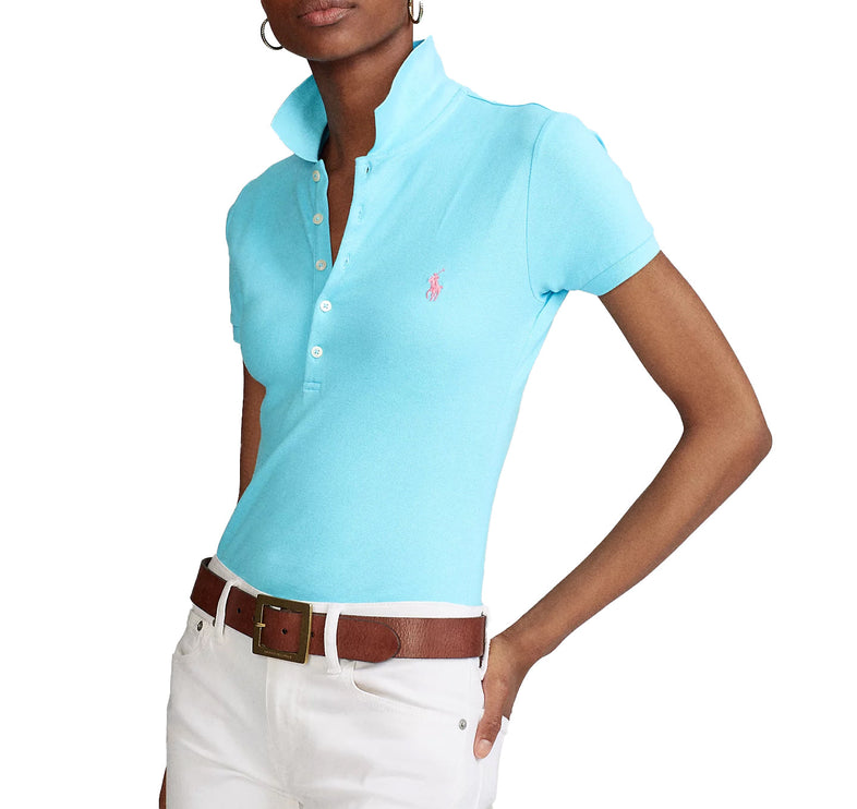 Polo Ralph Lauren Women's Slim Fit Stretch Polo Shirt Turquoise Nova