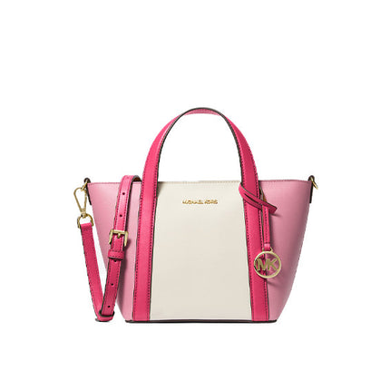 Michael Kors Women's Pratt Small Color Block Tote Bag Electric Pink Multi