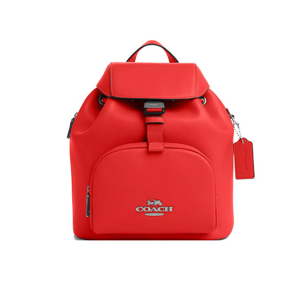 Coach Women's Pace Backpack Silver/Miami Red