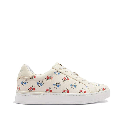 Coach Women's Clip Low Top Sneaker With Floral Print Chalk