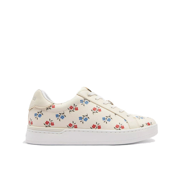 Coach Women's Clip Low Top Sneaker With Floral Print Chalk