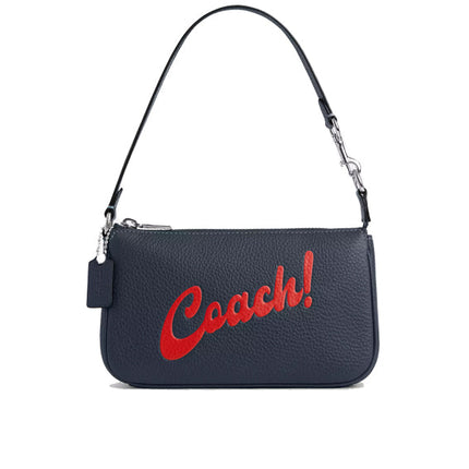 Coach Women's Nolita 19 With Coach Graphic Silver/Denim