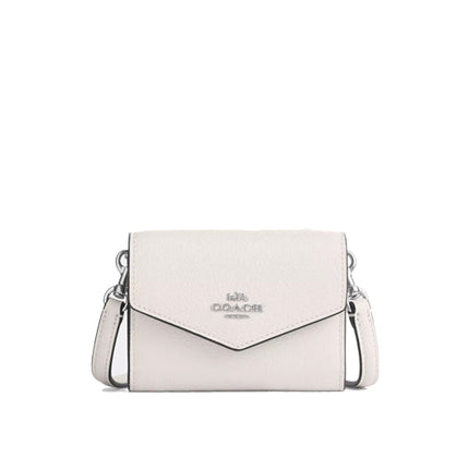 Coach Women's Mini Envelope Wallet With Strap Silver/Chalk