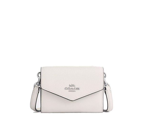 Coach Women's Mini Envelope Wallet With Strap Silver/Chalk