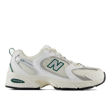 New Balance 530 Sea Salt with White and Marsh Green MR530SX