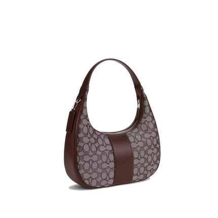 Coach Women's Carmen Shoulder Bag In Signature Jacquard Silver/Oak/Maple