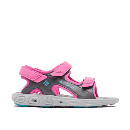 Columbia Little Kids' Techsun 3-Strap Sandal Pink Ice/Pacific Rim