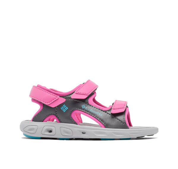 Columbia Little Kids' Techsun 3-Strap Sandal Pink Ice/Pacific Rim