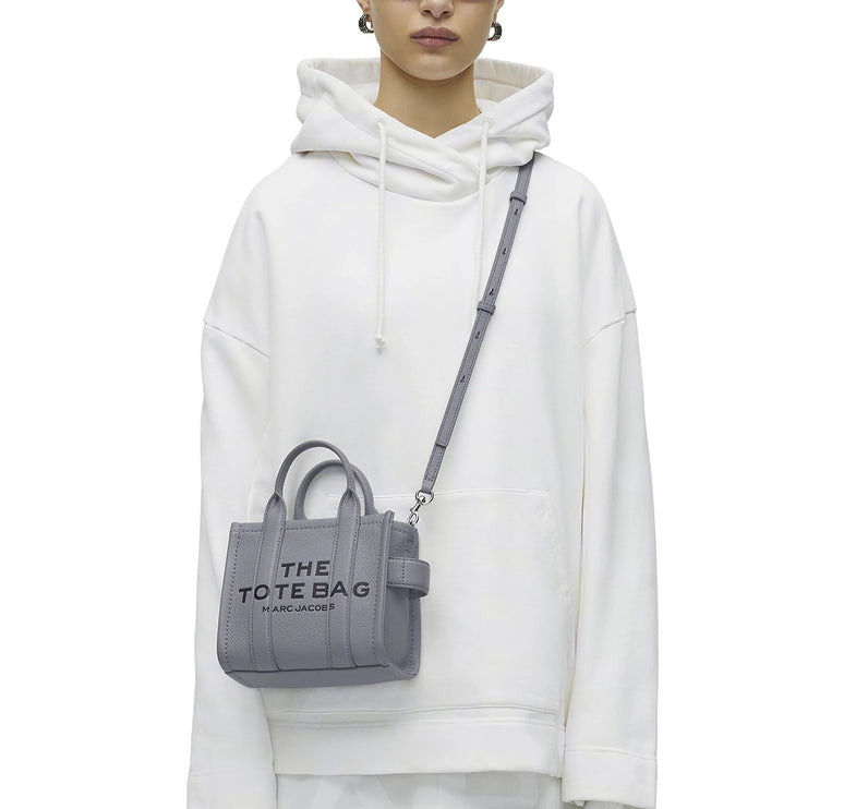 Marc Jacobs Women's The Leather Crossbody Tote Bag Wolf Grey