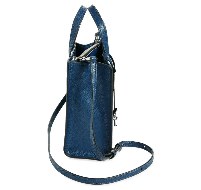 Marc Jacobs Women's Mini Grind Branded Leather Tote Bag Azure Blue