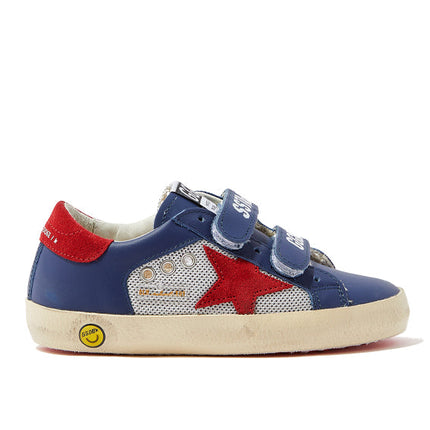 Golden Goose Hook and Loop Grade School Super Star Navy/Silver/Red