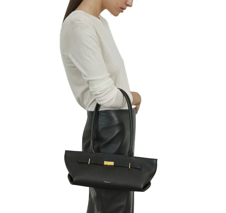 DeMellier London Women's The New York Shoulder Black Small Grain