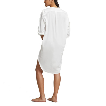 Polo Ralph Lauren Women's Poplin Sleep Shirt White Cloud