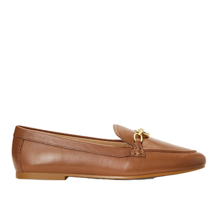 Polo Ralph Lauren Women's Averi Nappa Leather Loafer Deep Saddle Tan