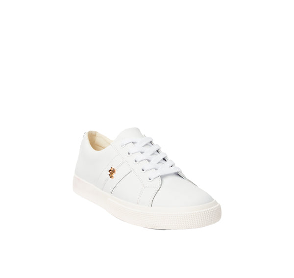 Polo Ralph Lauren Women's Janson II Action Leather Sneaker RL White - Ready to Ship