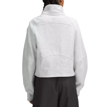 lululemon Women's Scuba Oversized Funnel Neck Half Zip Heathered Core Ultra Light Grey