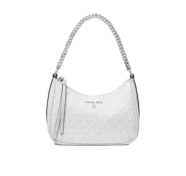 Michael Kors Women's Jet Set Charm Small Logo Pochette Bright White