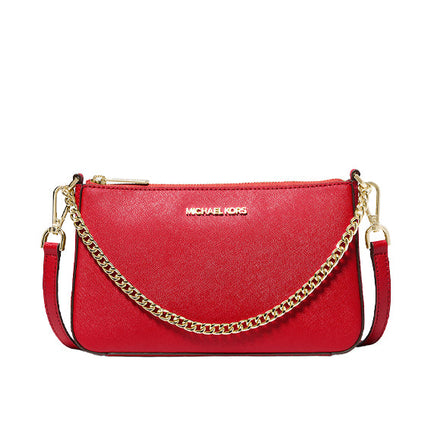 Michael Kors Women's Jet Set Medium Saffiano Leather Crossbody Bag Bright Red