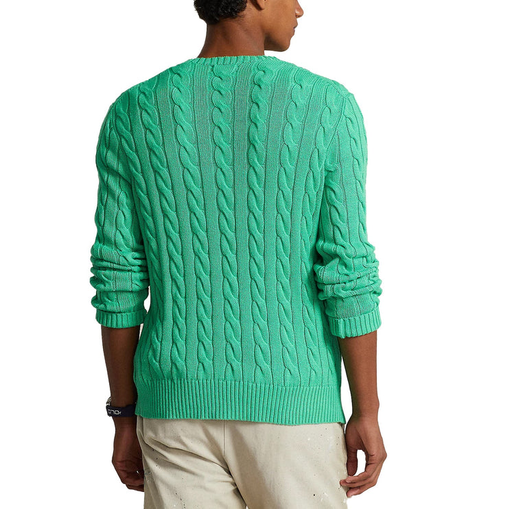 Polo Ralph Lauren Men's Cable Knit Cotton Sweater Classic Kelly