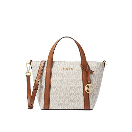 Michael Kors Women's Pratt Small Signature Logo Tote Bag Vanilla