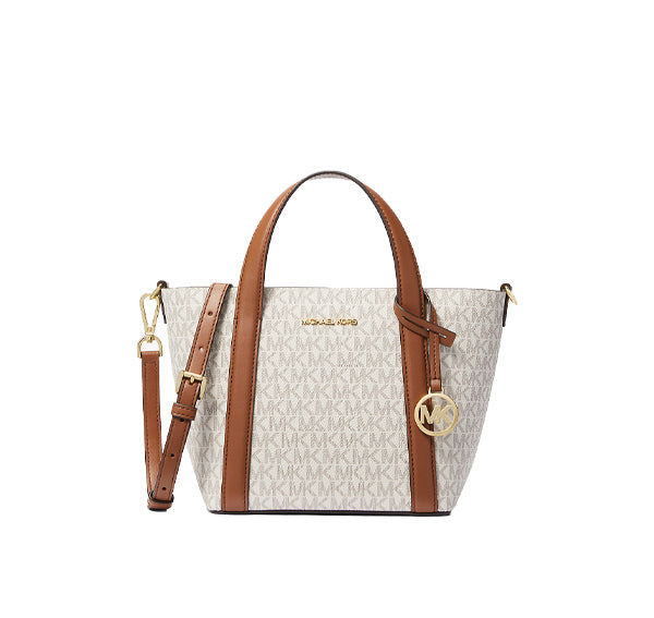 Michael Kors Women's Pratt Small Signature Logo Tote Bag Vanilla