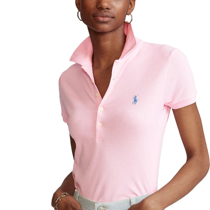 Polo Ralph Lauren Women's Slim Fit Stretch Polo Shirt Carmel Pink