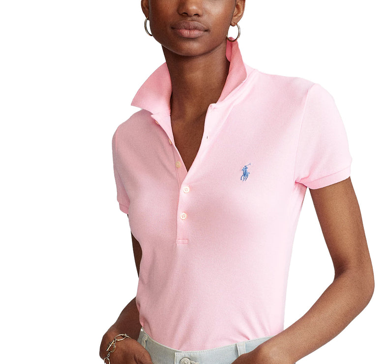 Polo Ralph Lauren Women's Slim Fit Stretch Polo Shirt Carmel Pink