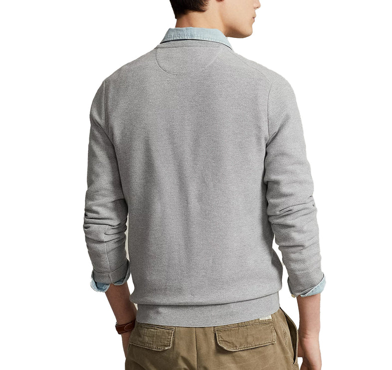 Polo Ralph Lauren Men's Textured Cotton Crewneck Sweater Andover Heather