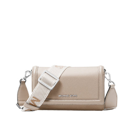 Michael Kors Women's Jet Set Small Nylon Smartphone Crossbody Bag Light Sand