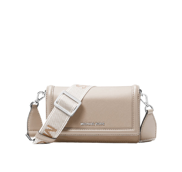 Michael Kors Women's Jet Set Small Nylon Smartphone Crossbody Bag Light Sand