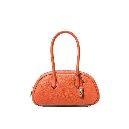 Michael Kors Women's Lulu Small Pebbled Leather Satchel Optic Orange