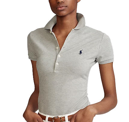 Polo Ralph Lauren Women's Slim Fit Stretch Polo Shirt Andover Heather