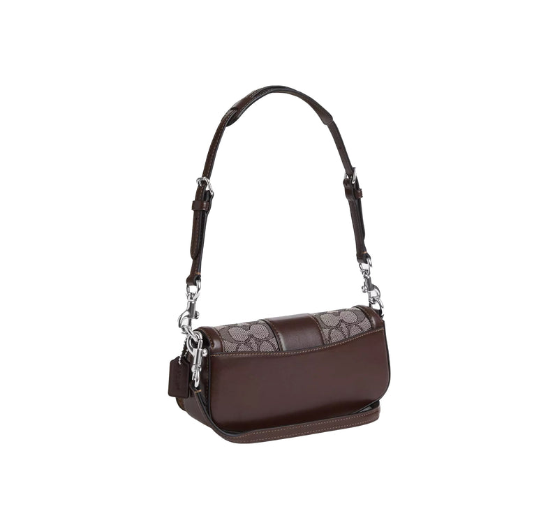 Coach Women's Andrea Small Shoulder Bag In Signature Jacquard Silver/Oak/Maple