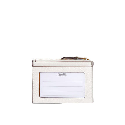 Coach Women's Mini Skinny Id Case In Signature Canvas Gold/Chalk/Glacierwhite