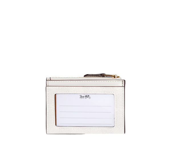 Coach Women's Mini Skinny Id Case In Signature Canvas Gold/Chalk/Glacierwhite