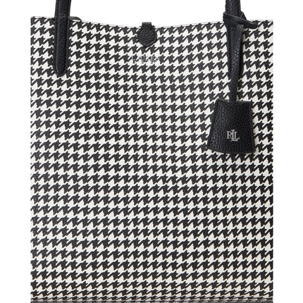 Polo Ralph Lauren Women's Faux Leather Reversible Tote Glenplaid Houndstooth