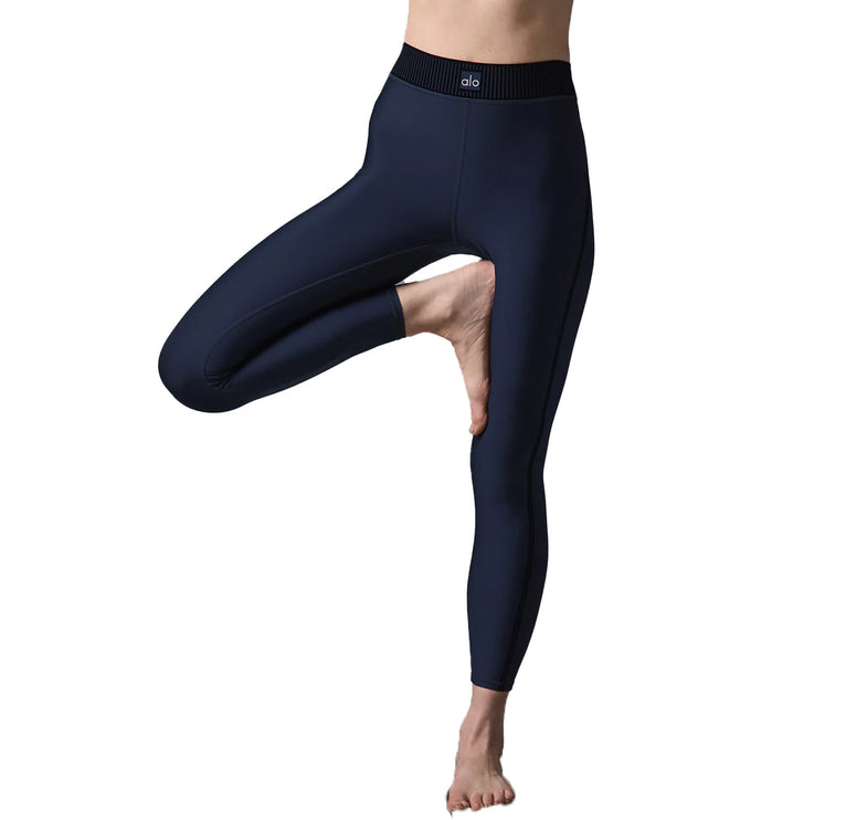 Alo Yoga Women's Airlift High Wasist 7/8 Line Up Legging Navy