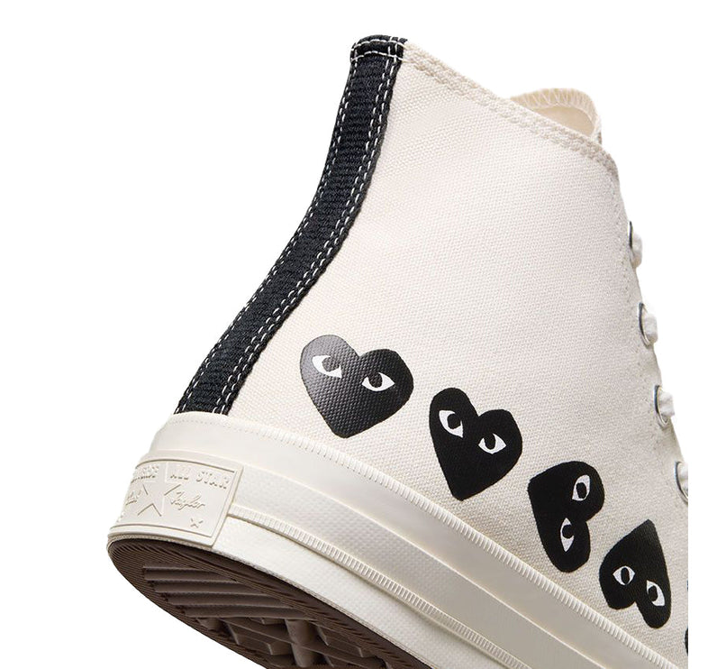 Converse x Comme des Garçons PLAY Chuck 70 Multi Heart High Top Milk/Black/Egret