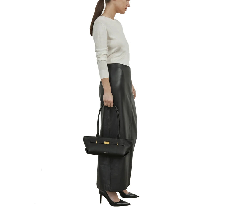 DeMellier London Women's The New York Shoulder Black Small Grain